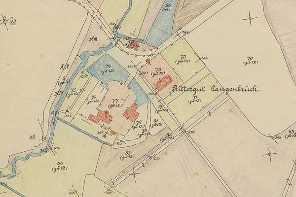 Map showing Langenbrück manor (detail)