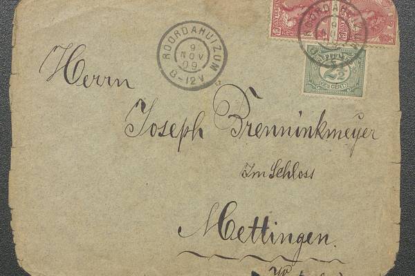 Envelope addressed to Joseph Gerhard Brenninkmeijer (1851–1935), eldest son of August Brenninkmeijer (1819–1892)
