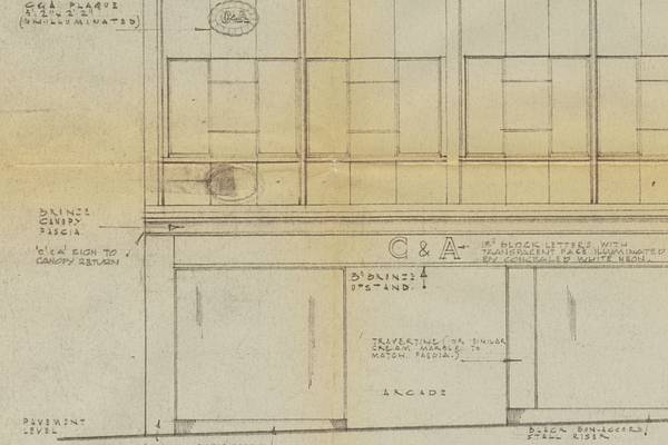 Architekturplan des 1936 eröffneten Geschäfts in der Princes Street in Edinburgh (Detail)